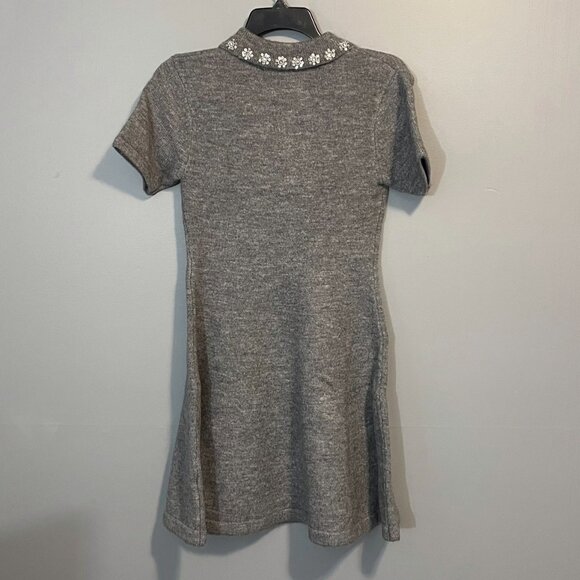 New English Factory Rhinestone Collar Polo Sweater Dress Grey XS - Picture 6 of 9